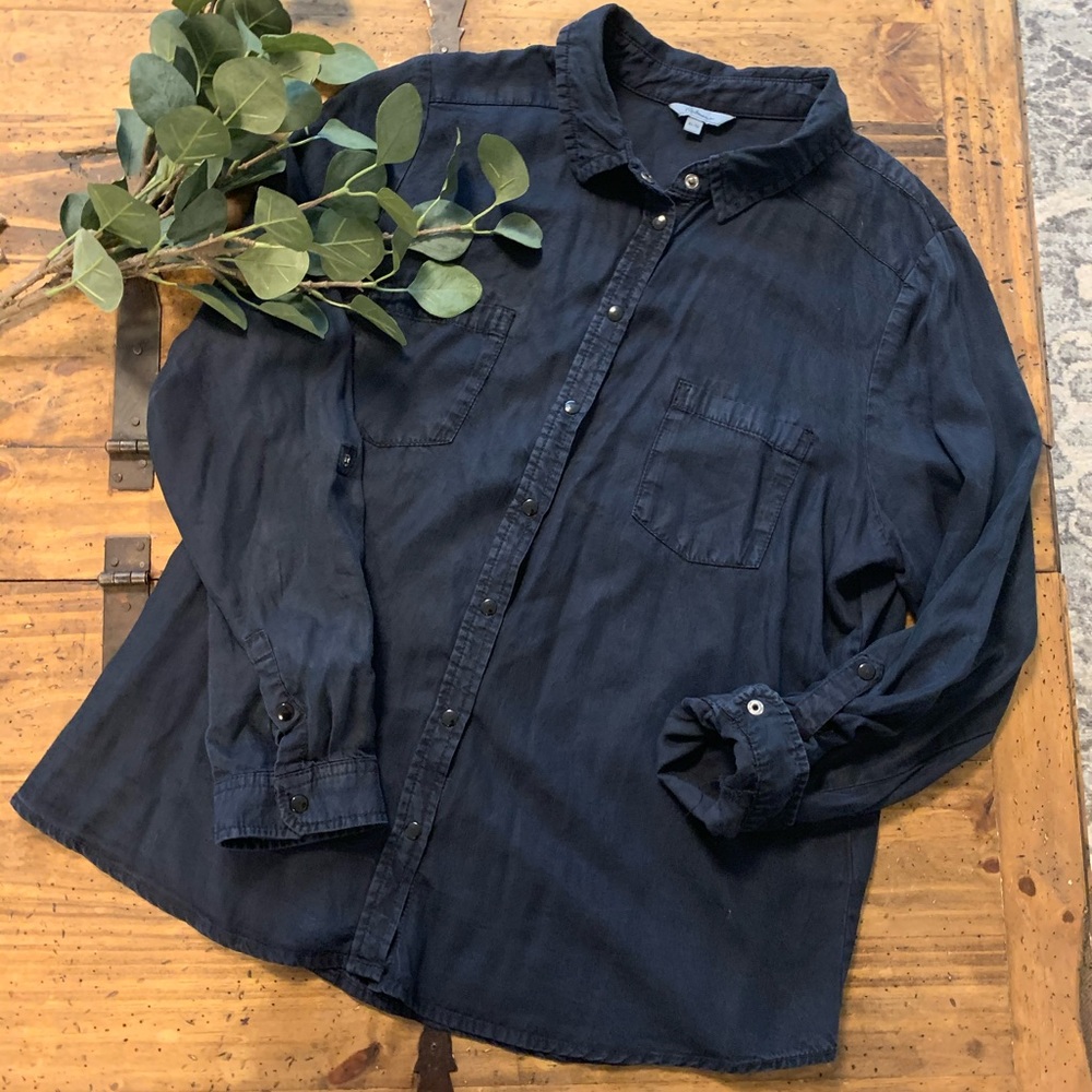 Navy Button Up